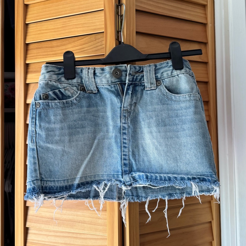 Aeropostale Blue Frayed Hem Mini Skirt